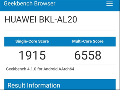 单核1915分！网友放出荣耀V10的Geekbench跑分图