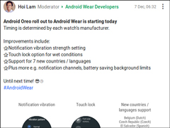 谷歌开始推送Android Wear Oreo系统