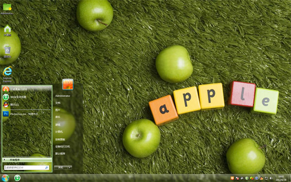 青青苹果win7系统主题