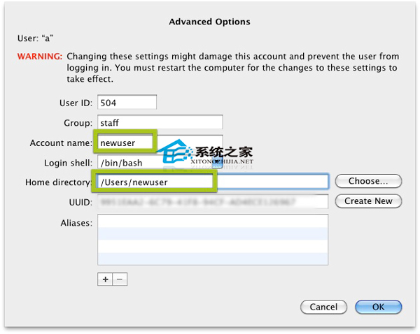 如何修改MAC用户的短名称