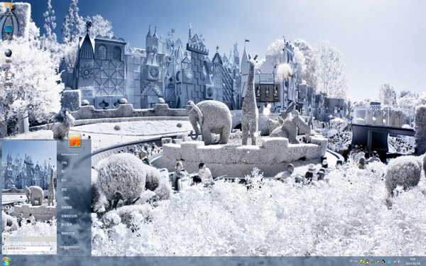 白色童话世界Win7主题