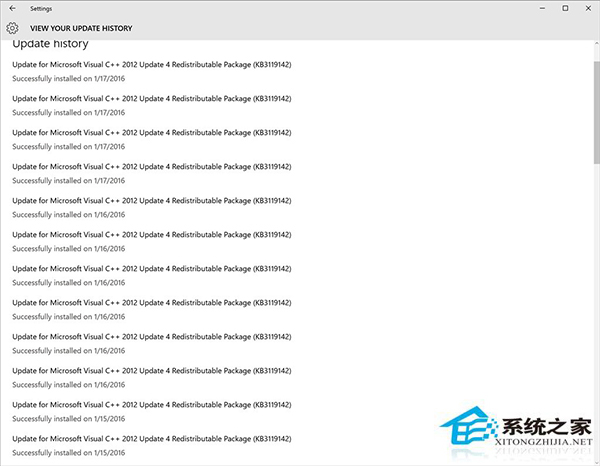 Win10系统VC++补丁KB3119142出现重复安装问题