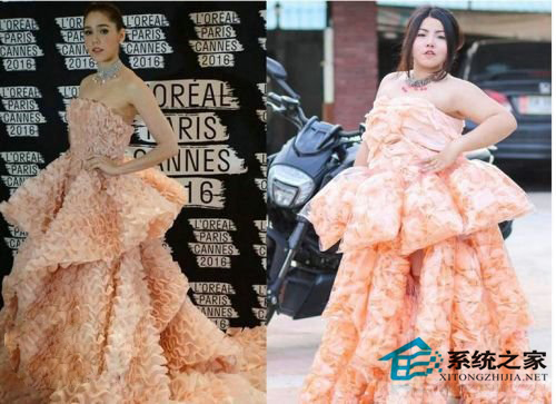泰国美眉袭一身“虾味”礼服，你值得拥有