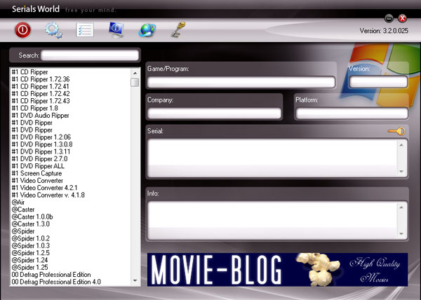 Serials World(序列号搜索) V3.2 绿色版