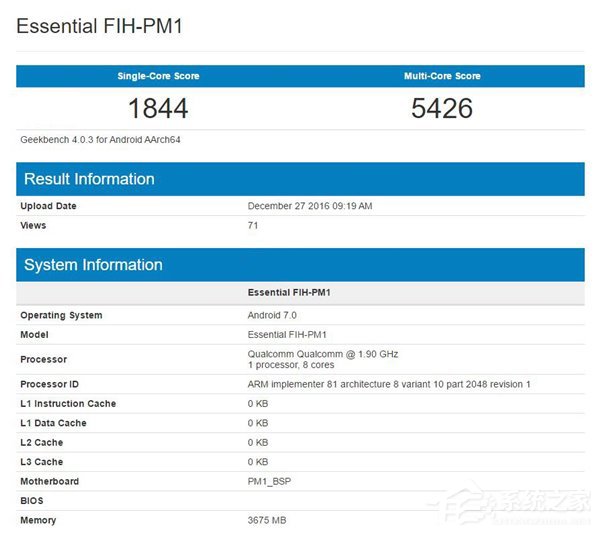 疑似骁龙835跑分现身Geekbench：单线程1844，多线程5426