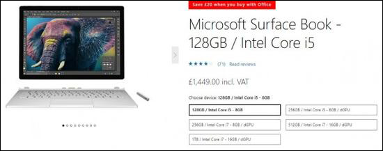 学习苹果？微软Surface Book在英国涨价