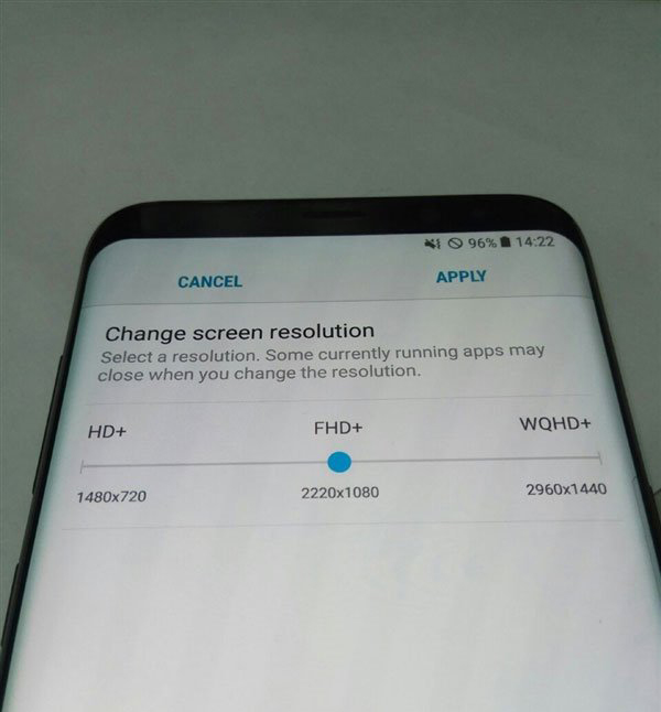 三星Galaxy S8屏幕分辨率首曝光：可手动调节