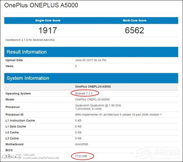 秒杀小米6！一加手机5 Geekbench跑分数据首曝光