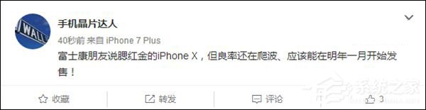明年一月发售！腮红金版iPhone X曝光