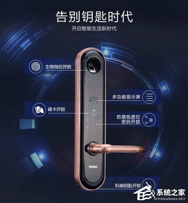 海尔发布智能门锁：四种开锁方式+100万被盗保险！