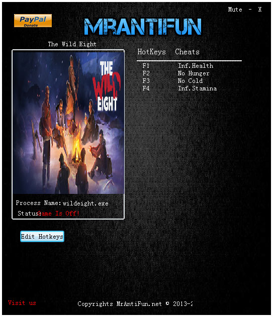 荒野八人组四项修改器 V02.13.2017 绿色版
