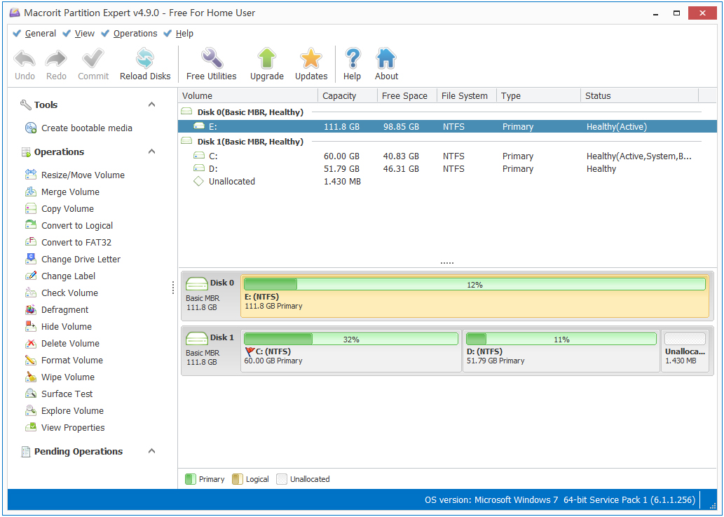 Macrorit Disk Partition Free Edition(磁盘分区专家) V5.2.0 英文安装版