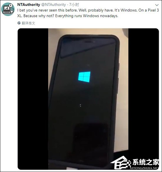 开发者在谷歌Pixel 3 XL上刷入Win10系统