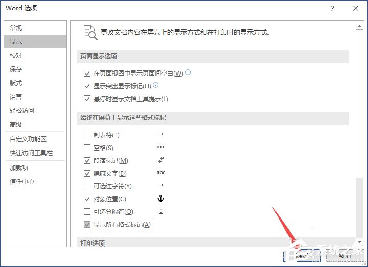 Word2019如何显示所有格式标记?显示所有格式标记的方法