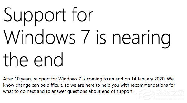 微软向Win7用户推送“支持终止”通知