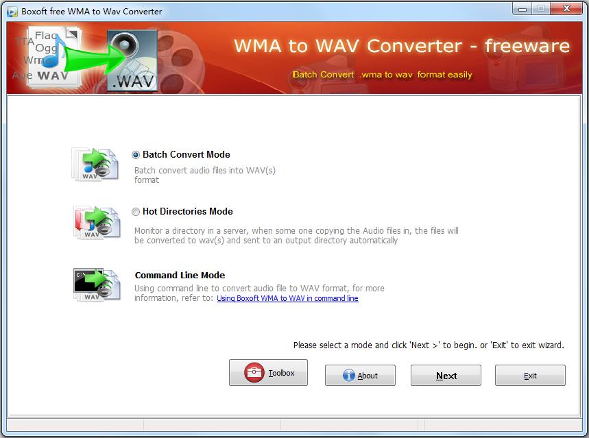 Boxoft WMA to Wav converter