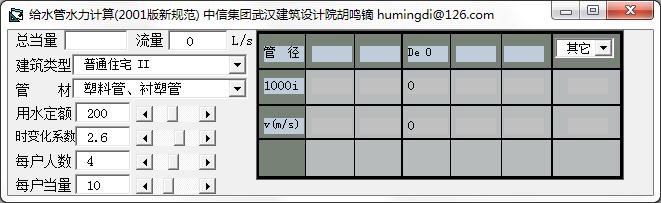 给水管水力计算