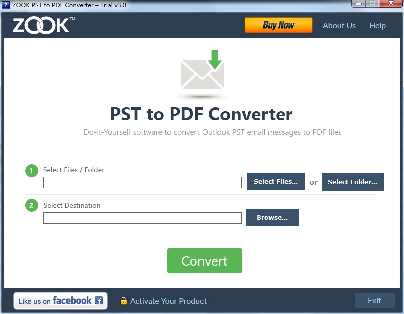 ZOOK PST to PDF Converter