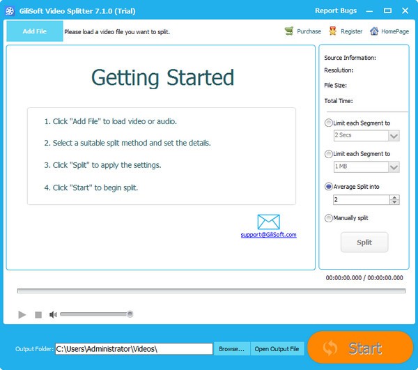 Gilisoft Video Splitter