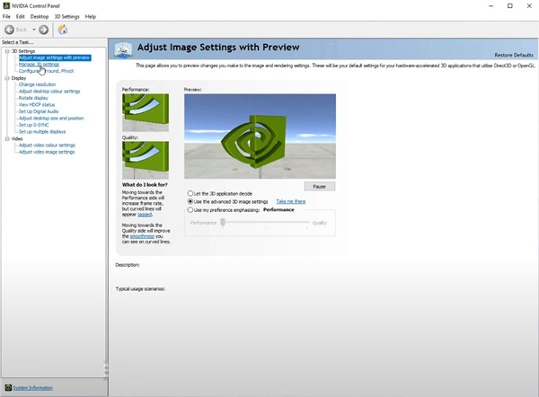 NVIDIA Control Panel