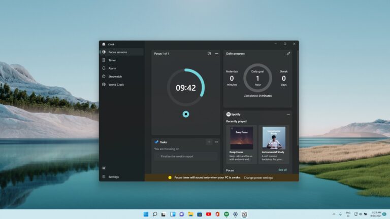 微软Win11新时钟应用Focus Sessions使