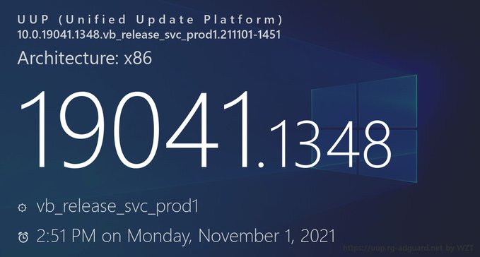 微软Windows10 11月累计更新KB5007186