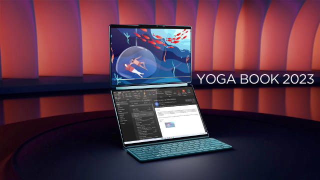 联想 YOGABOOK 2023 亮相：全球首款全尺寸双屏笔记本电脑