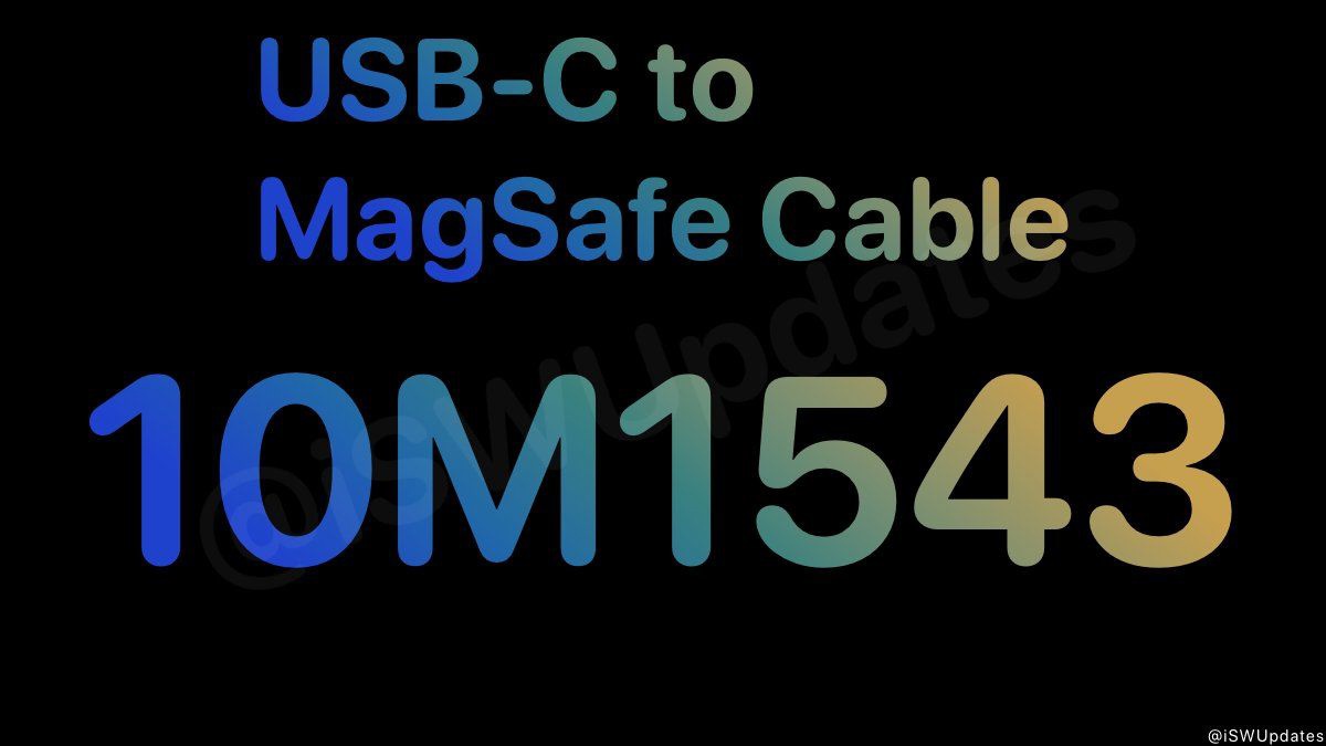 苹果为 USB-C 转 MagSafe 3 连接线（2 米）发布固件更新 10M1543