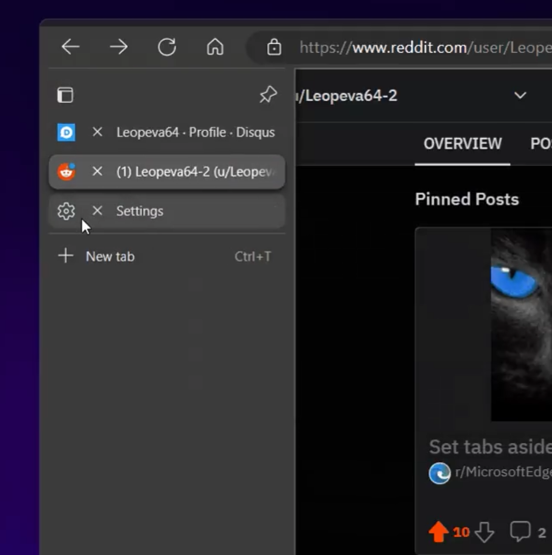 Edge Canary 版本将关闭垂直标签页按钮