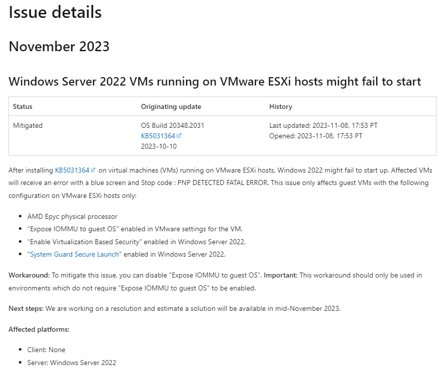 微软承认十月更新导致 Windows Server 