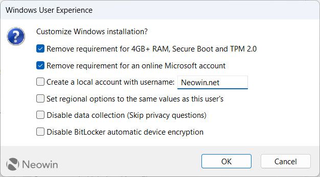 在 Windows 11 装机时禁用 BitLocker