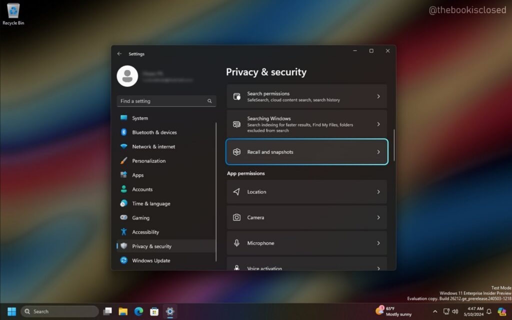 Win11“回忆和快照”新功能：可记录用