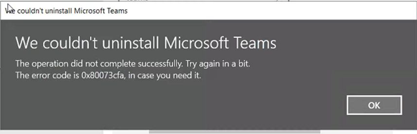 Win10 无法卸载、更新 Teams 两种修复