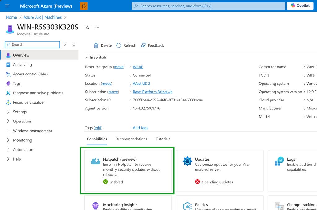 Windows Server 2025 热补丁 7 月改订