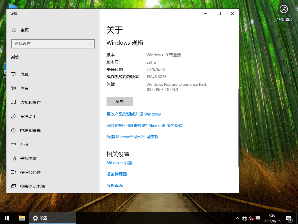 Win10 22H2 64位 官方专业版镜像 V19045.6036