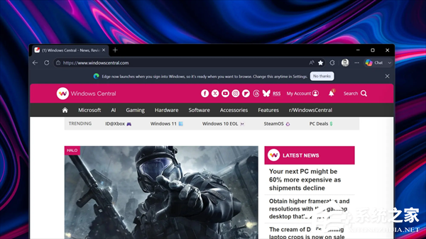 微软 Beta 版 Edge 测试开机自动启动并