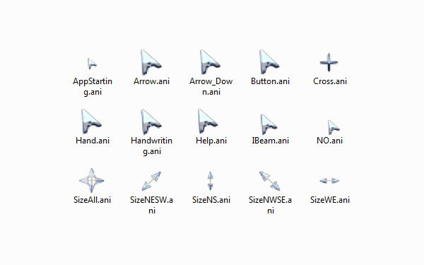 炫亮蓝白鼠标指针