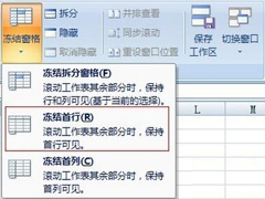 Excel2007如何冻结窗口？