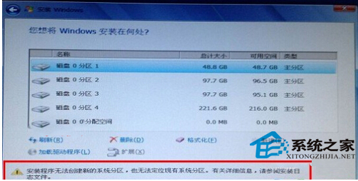 用U盘装系统快速创建新分区的方法
