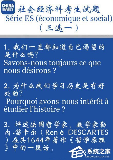 法国高考哲学作文题出炉 网友：一头雾水