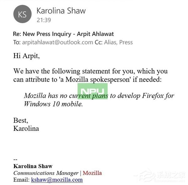 Firefox：没有为Win10手机系统开发浏览器的计划