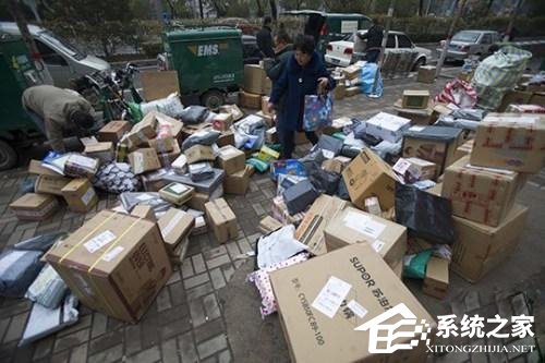 快递赚钱新方式：小广告登上快递包裹