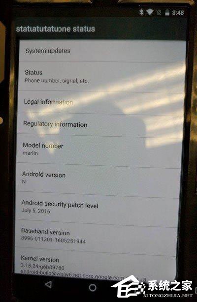 HTC代工谷歌Nexus Marlin  首张系统截图被曝
