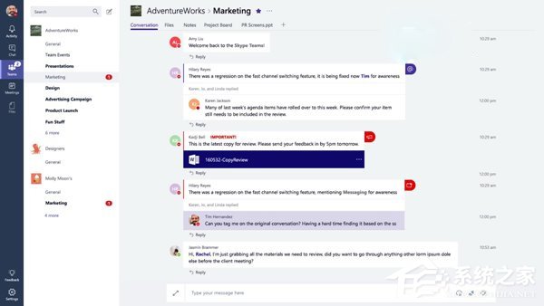 正式版2017年上线!微软发布即时通讯应用Microsoft Team预览
