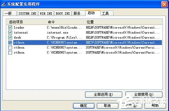 Windows7系统启动项里没有ctfmon.exe怎么办?