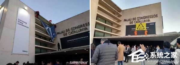 Note7余波不断：绿色和平组织抗议阻断三星MWC发布会