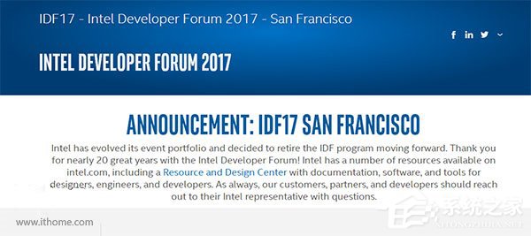 IDF2017夭折！英特尔宣布今后停办IDF开发者大会