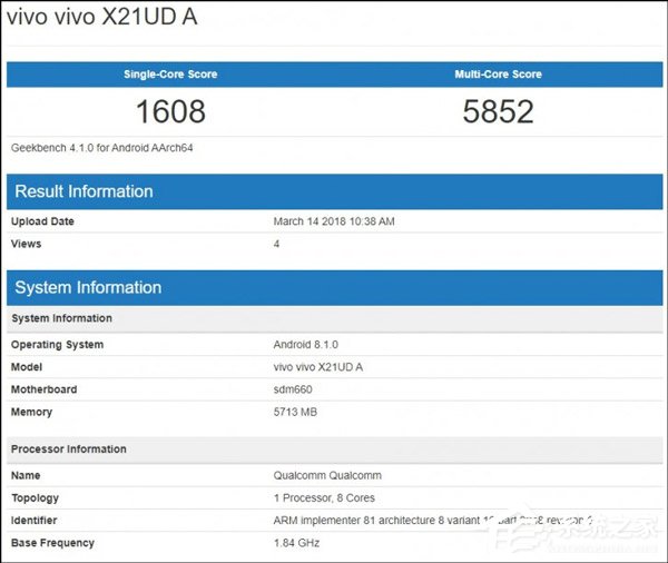 骁龙660加持！vivo X21手机亮相Geekbench跑分数据库