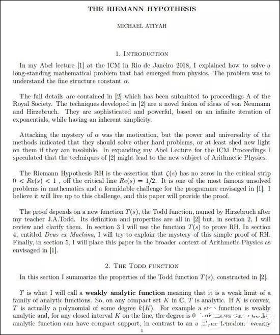 预印本公布！国外数学家疑成功证明黎曼猜想