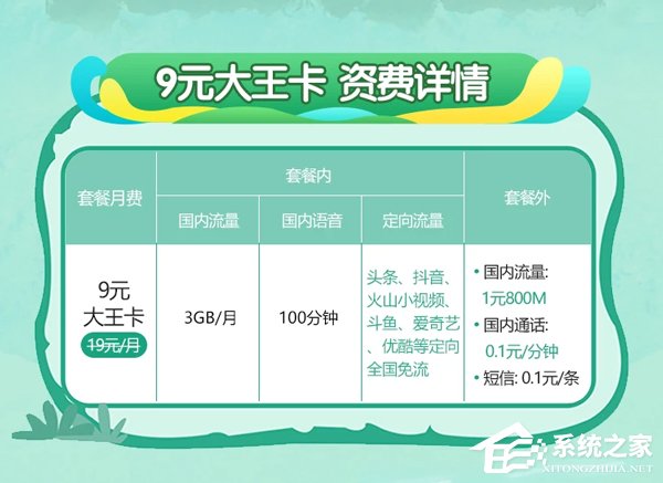 月费9元/月!中国电信推出9元大王卡(附办理地址)